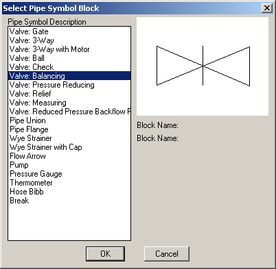 pipe symbole schedule - select block